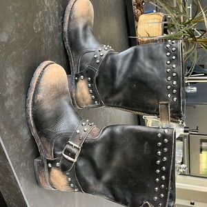 Frye studded worn boots like new